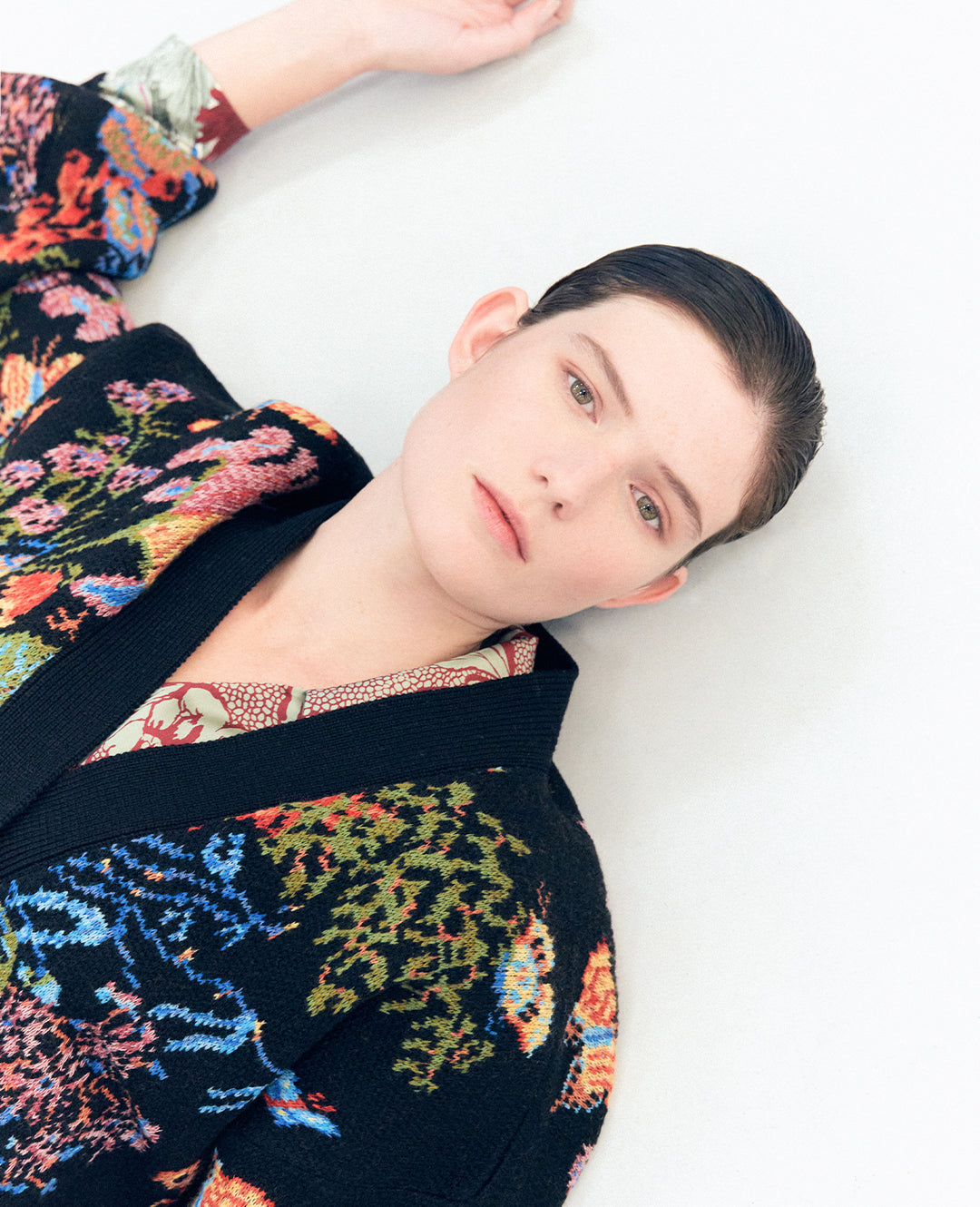 MANTERO 1902 レオパード花柄 シルク シャツ トゥモローランド MANTERO 1902 レオパード花柄 シルク シャツ トゥモローランド